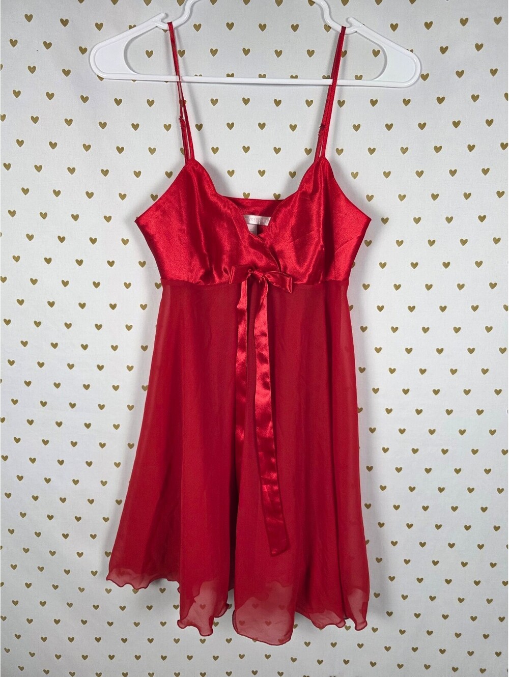 Victorias Secret Vintage XS Satin Sheer Babydoll Nightie Lingerie Dress